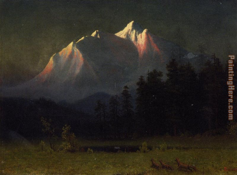Western Landscape painting - Albert Bierstadt Western Landscape art painting